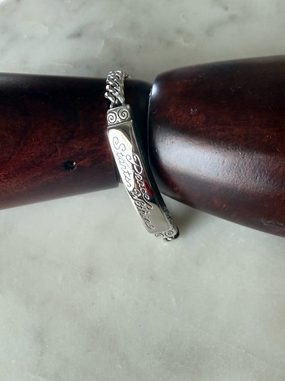 Brighton Silver Tone ‘Peace Starts Within' ID Style Bracelet